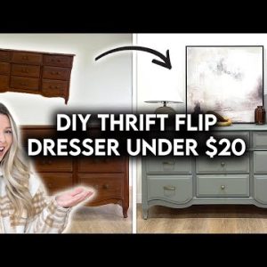 DIY THRIFT FLIP DRESSER UNDER $20 | FURNITURE TRANSFORMATION