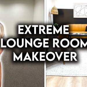 EXTREME LOUNGE ROOM MAKEOVER | MOODY MID CENTURY MODERN