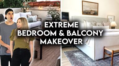 EXTREME PRIMARY BEDROOM + BALCONY MAKEOVER | LAKE HOUSE
